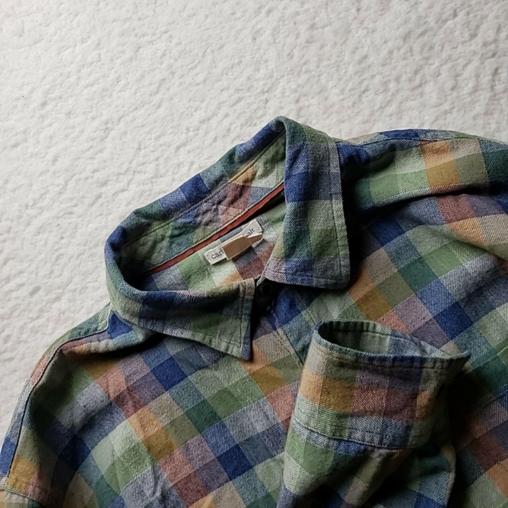 Carbon2cobalt Shirt Mens Large Multicolor Plaid Long Sleeve Button-Up Casual